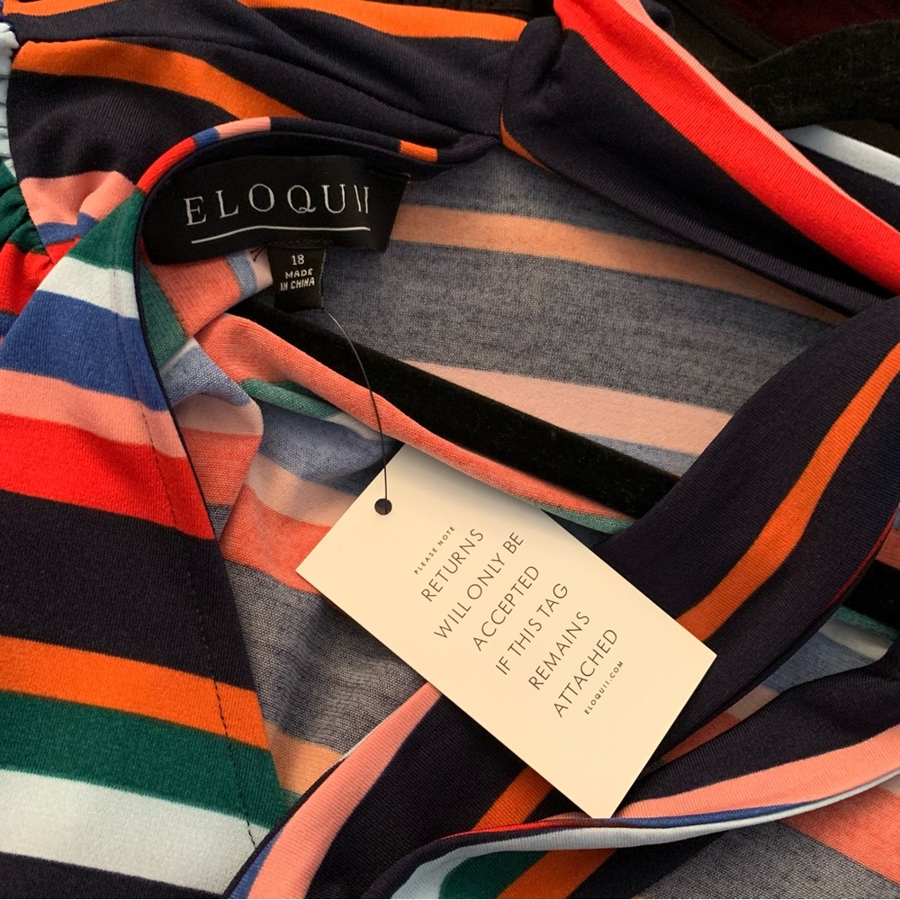 Eloquii Fit and Flare Opposing Stripes Dress -NWT! - Picture 4 of 8